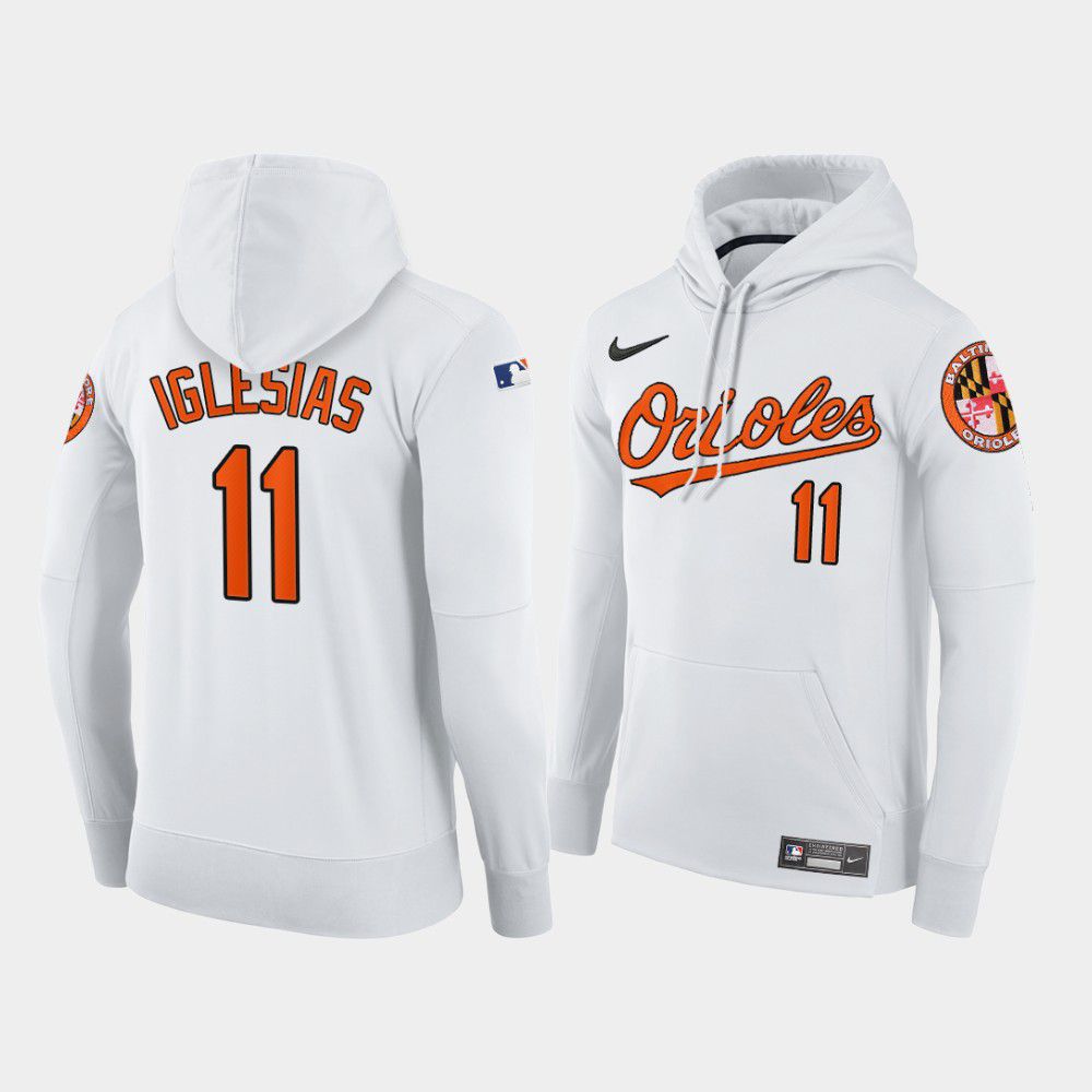 Men Baltimore Orioles #11 Iglesias white home hoodie 2021 MLB Nike Jerseys->customized mlb jersey->Custom Jersey